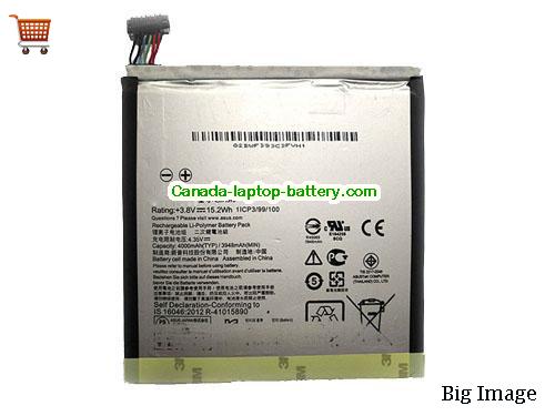 Image of canada C11P1510 Battery For Asus ZenPad S 8.0 Z580CA 15.2Wh
