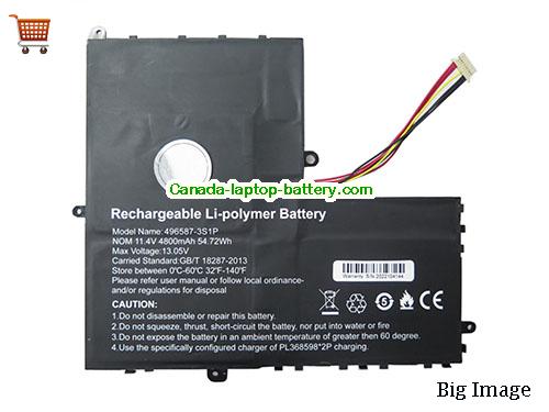 Genuine BMAX 496587-3S1P Battery 5000mAh, 57Wh , 11.4V, Black , Li-ion