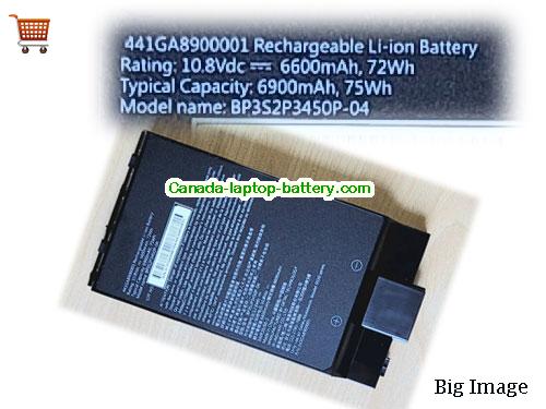 Genuine GETAC 441GA8900001 Battery 6600mAh, 72Wh , 10.8V, Black , Li-ion