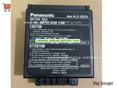 Genuine PANASONIC CF-VZS251 Battery 2.3Ah, 10.8V, Black , Li-ion