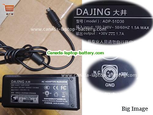 dajing  30V 1.7A Laptop AC Adapter