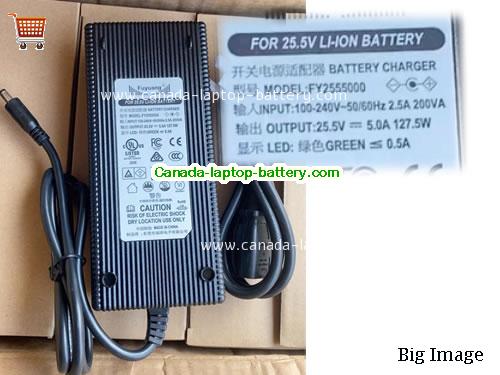 Canada Genuine  Fuyuang FY2555000 Battery Charger 25.5v 5.0A 127.5W Power supply 