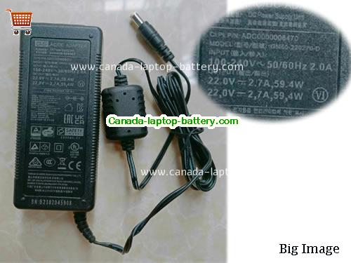 gve  22V 2.7A Laptop AC Adapter