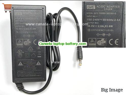 gve  36V 2.6A Laptop AC Adapter