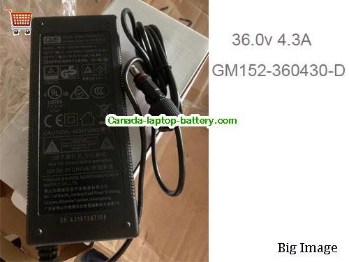 Canada Genuine GVE GM152-360430-D AC Adapter 36.0v 4.3A 154.8W Power Supply Power supply 