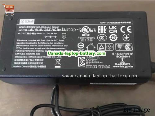 HUNTKEY HKA06554012-7Y Laptop AC Adapter 54V 1.2A 64.8W