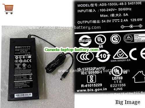 HOIOTO ADS-150GL-48-3 540130E Laptop AC Adapter 54V 2.4A 129.6W