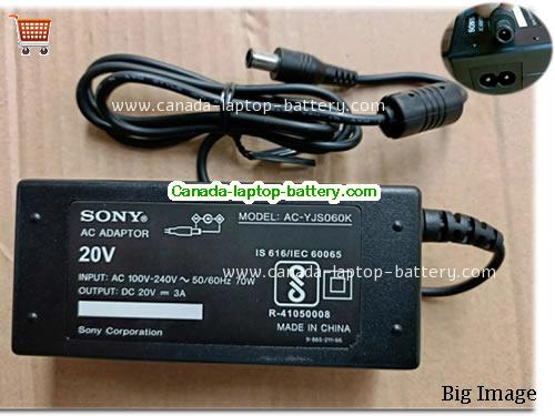 sony  20V 3A Laptop AC Adapter