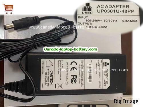 Canada Power Supply UMEC UP0301U-48PP 30W for Retail Active 8000 48v 0.62A Power supply 